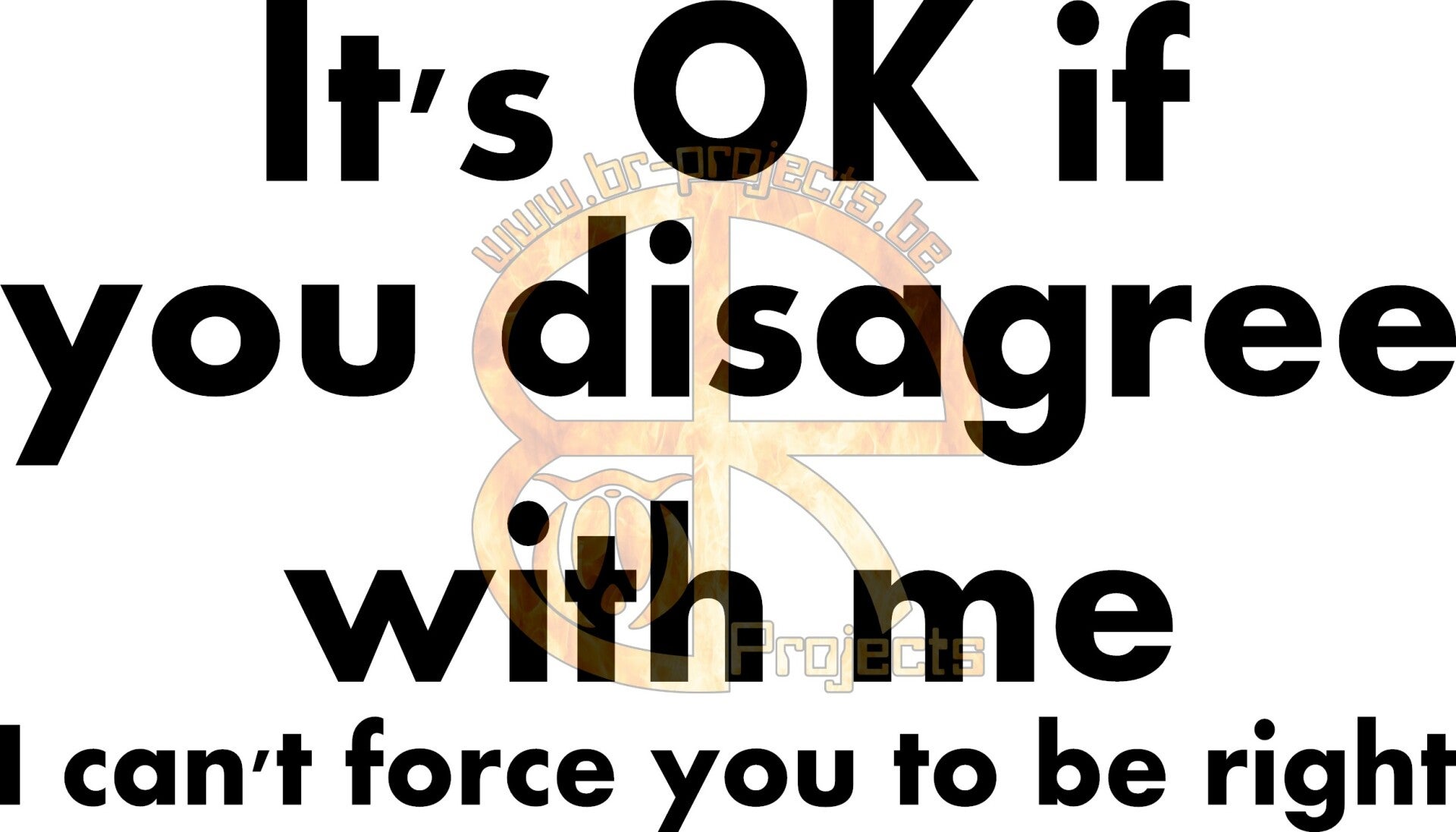 It's OK if you disagree with me