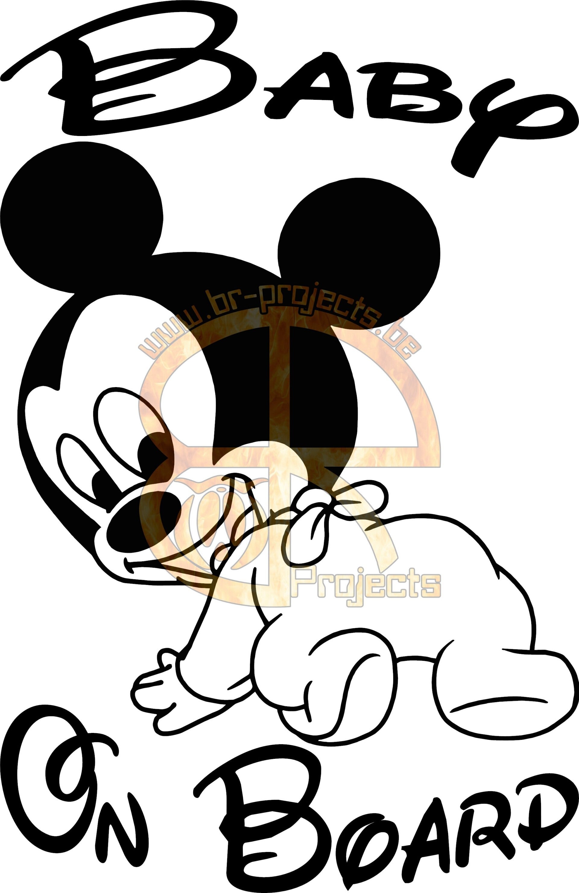 Car sticker Baby on board Mickey Mouse