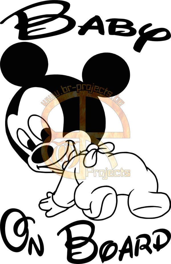 Car sticker Baby on board Mickey Mouse