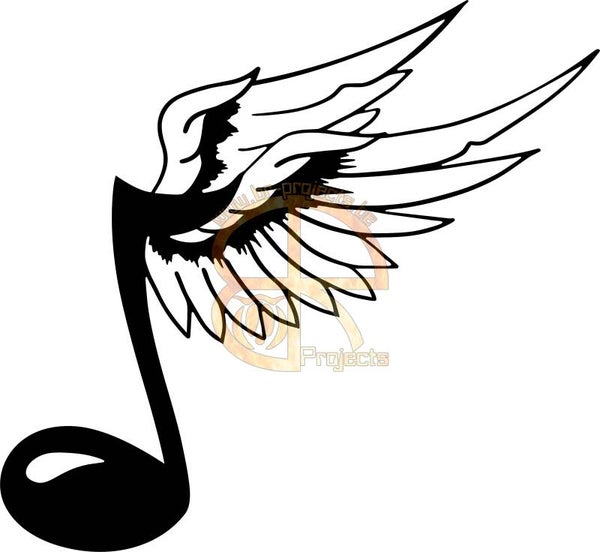 Car sticker Music note Wing