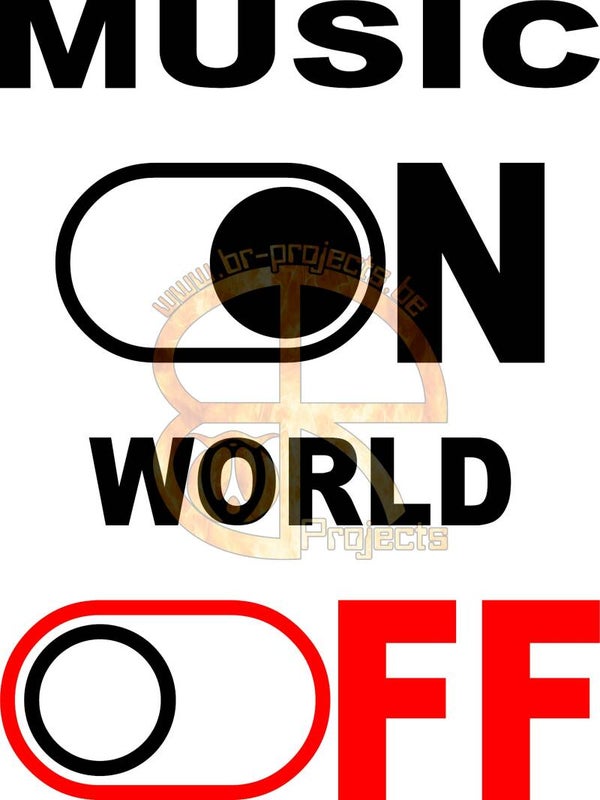Car sticker Music on world off