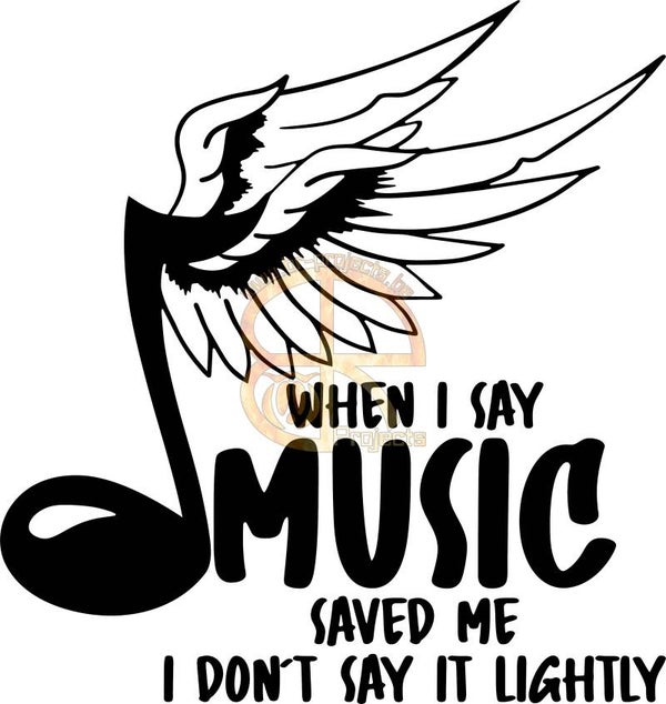 Car sticker Music saved me