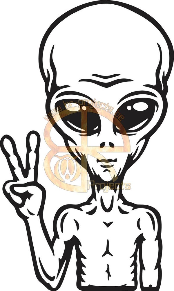 Car sticker Peace Alien