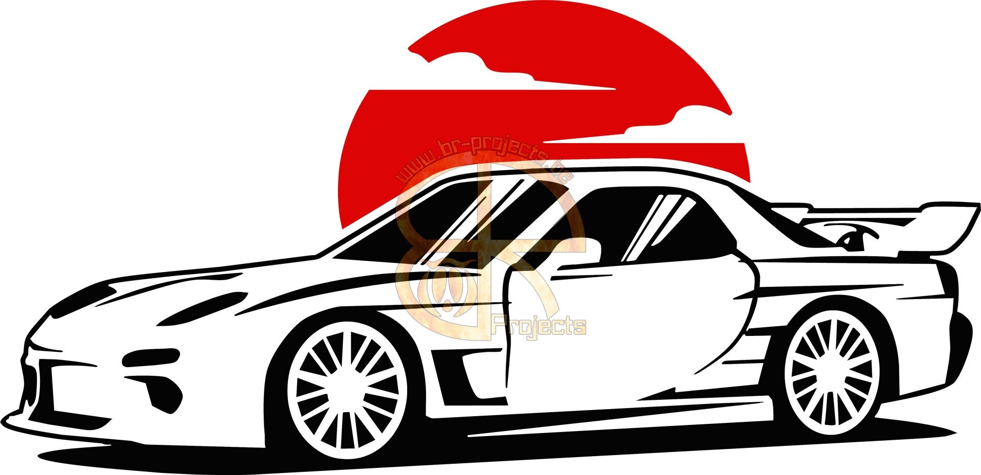 XL sticker Rizing sun car