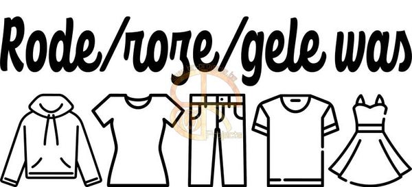 Huishoud sticker Rode - Roze - Gele was