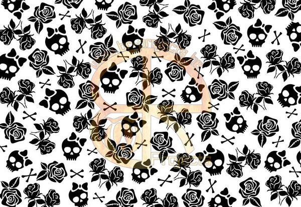 Car window sticker Roses, bones and skulls  DC Print original