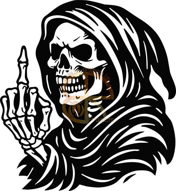 Car sticker Skeleton middle finger