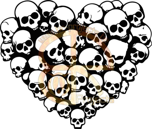 XL sticker Skulls heart