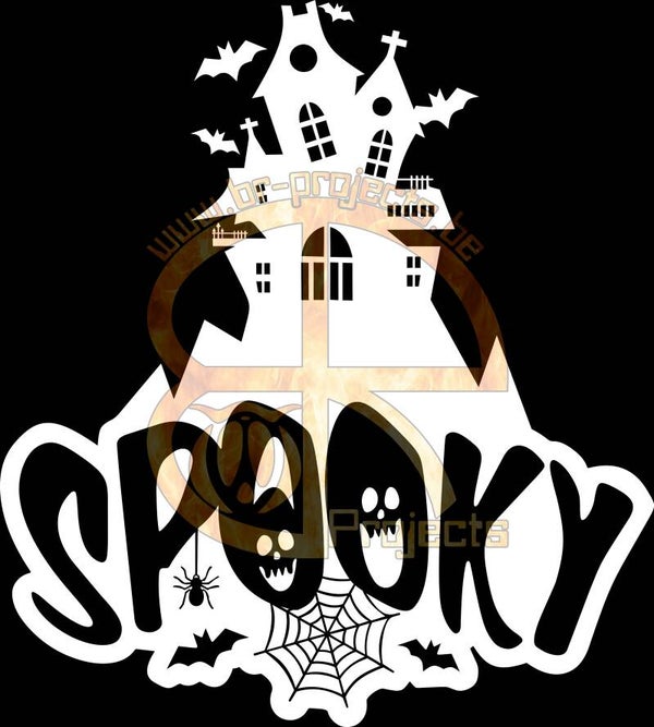 Spooky house sticker