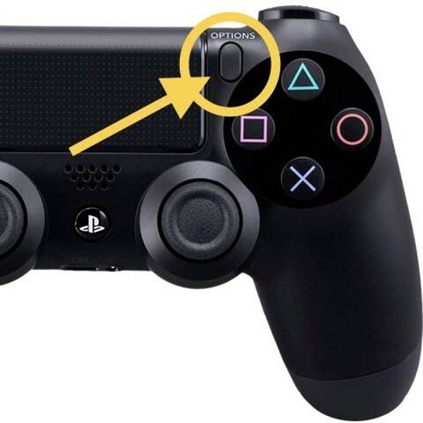 Options toets DualShock 4