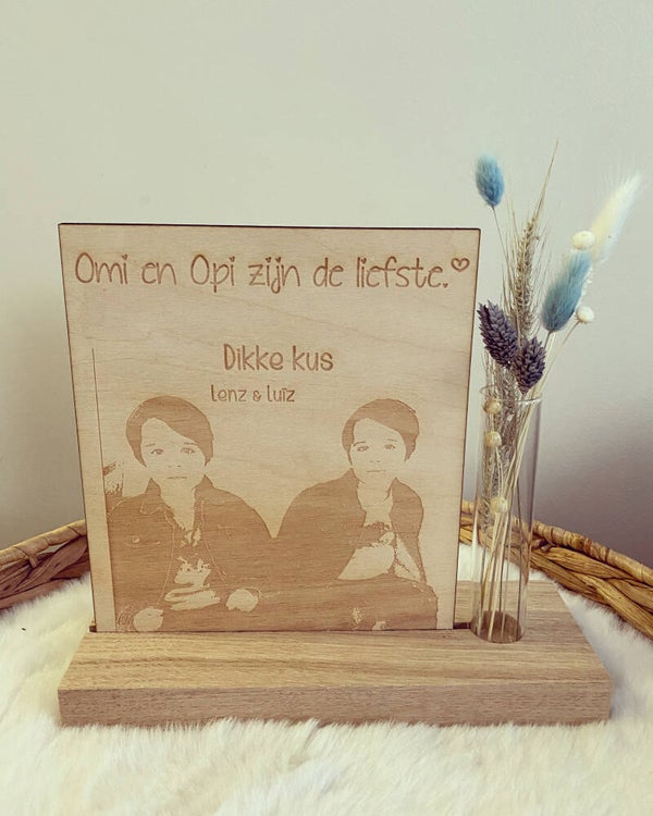 Kaarthouder met foto en droogbloemen 🌸