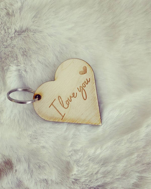 Sleutelhanger hart met eigen tekst