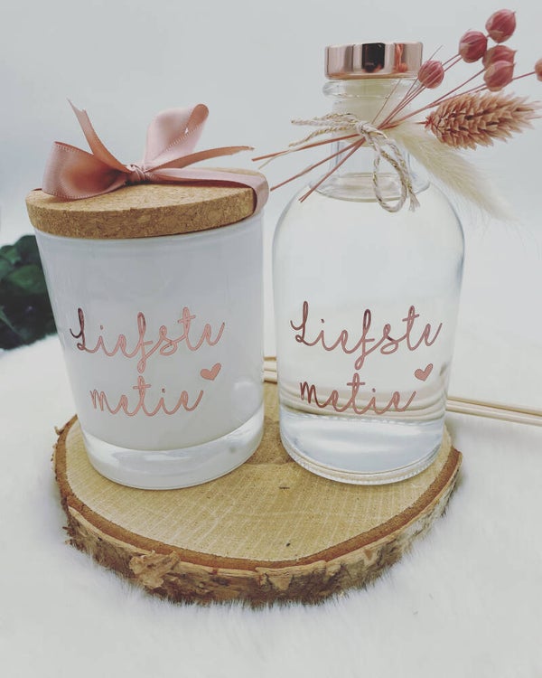 Luxe fles groot model huisparfum & geurkaars