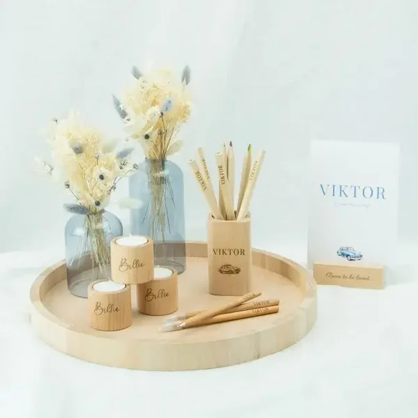 Houten dienblad rond