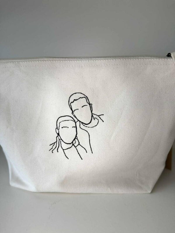 Toilettas met lijntekening