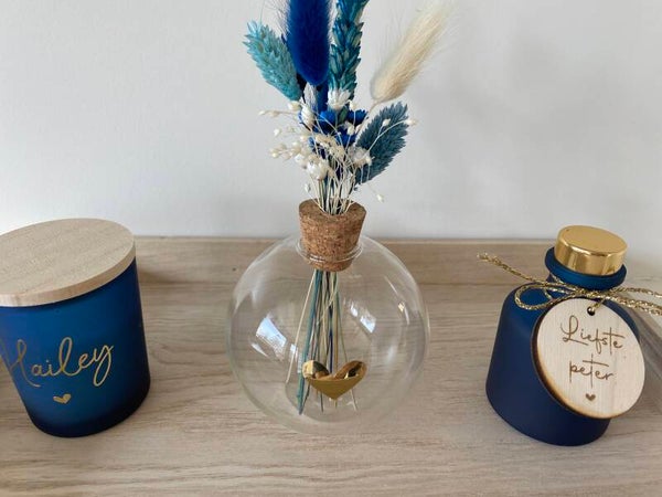 Geschenksetje blauw met dienblad