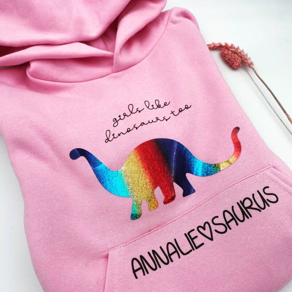 Hoodie dino met naam