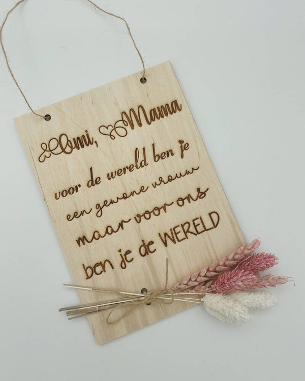 Tekstbordje omi, mama