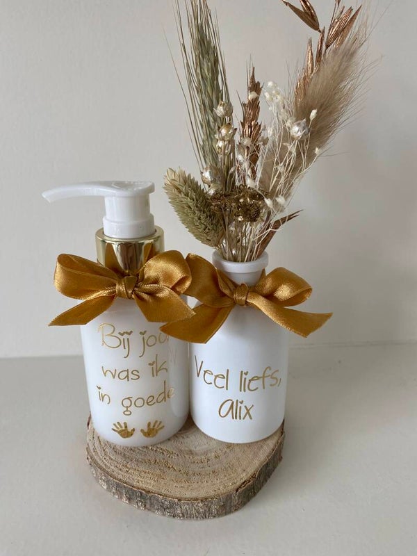 Setje zeeppompje + vaasje