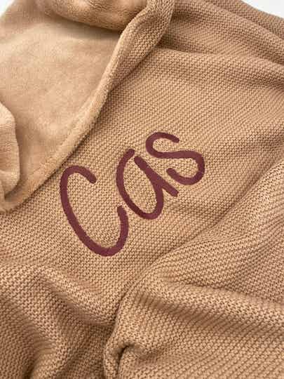 Dekentje Basic knit fleece: Biscuit