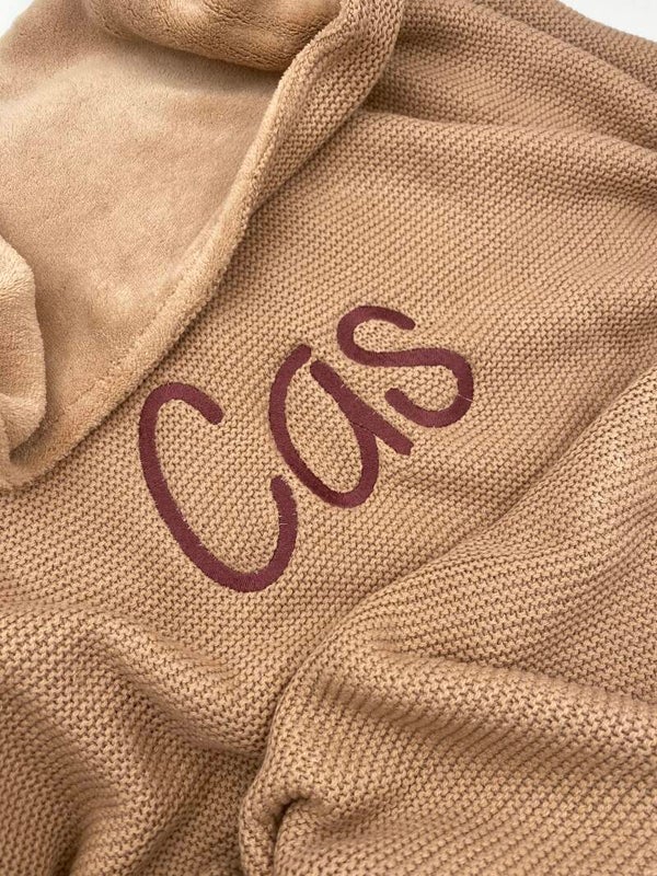 Dekentje Basic knit fleece: Biscuit