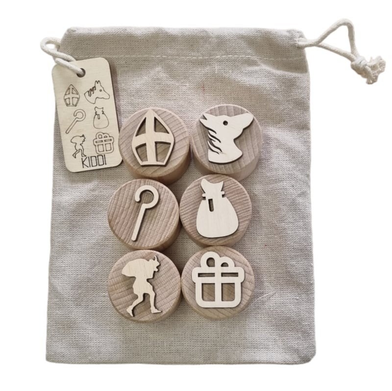 Kiddi houten stempels: Sinterklaas 6 stuks