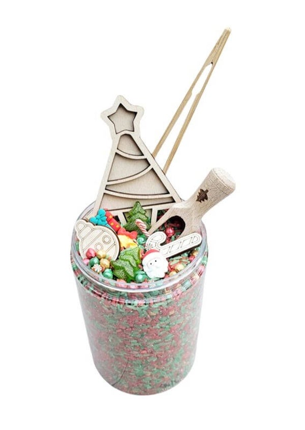 Sensoryfun: Pour and play: Kerst