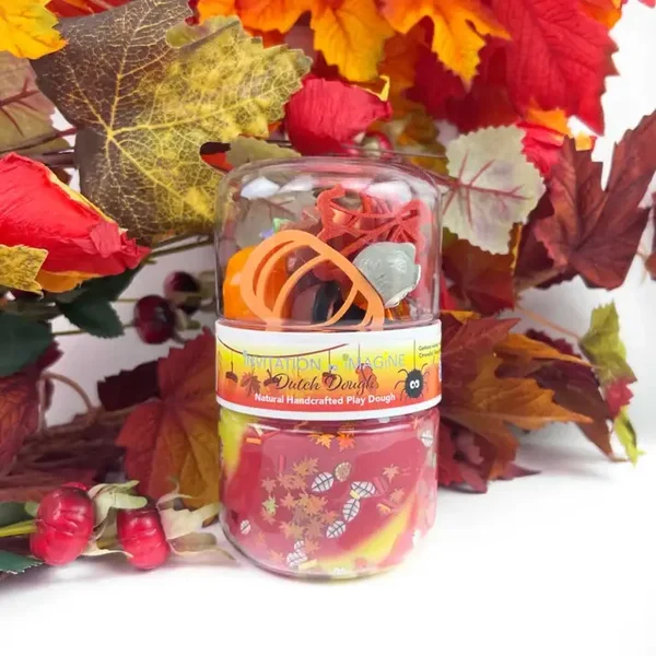 Play pot met natuurlijk speeldeeg- Autumn
