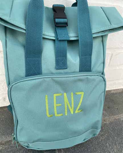 Roll Top rugzak met borduring
