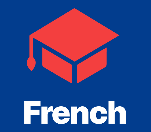 French A-Level tuition logo with red mortarboard above the word 'French'.