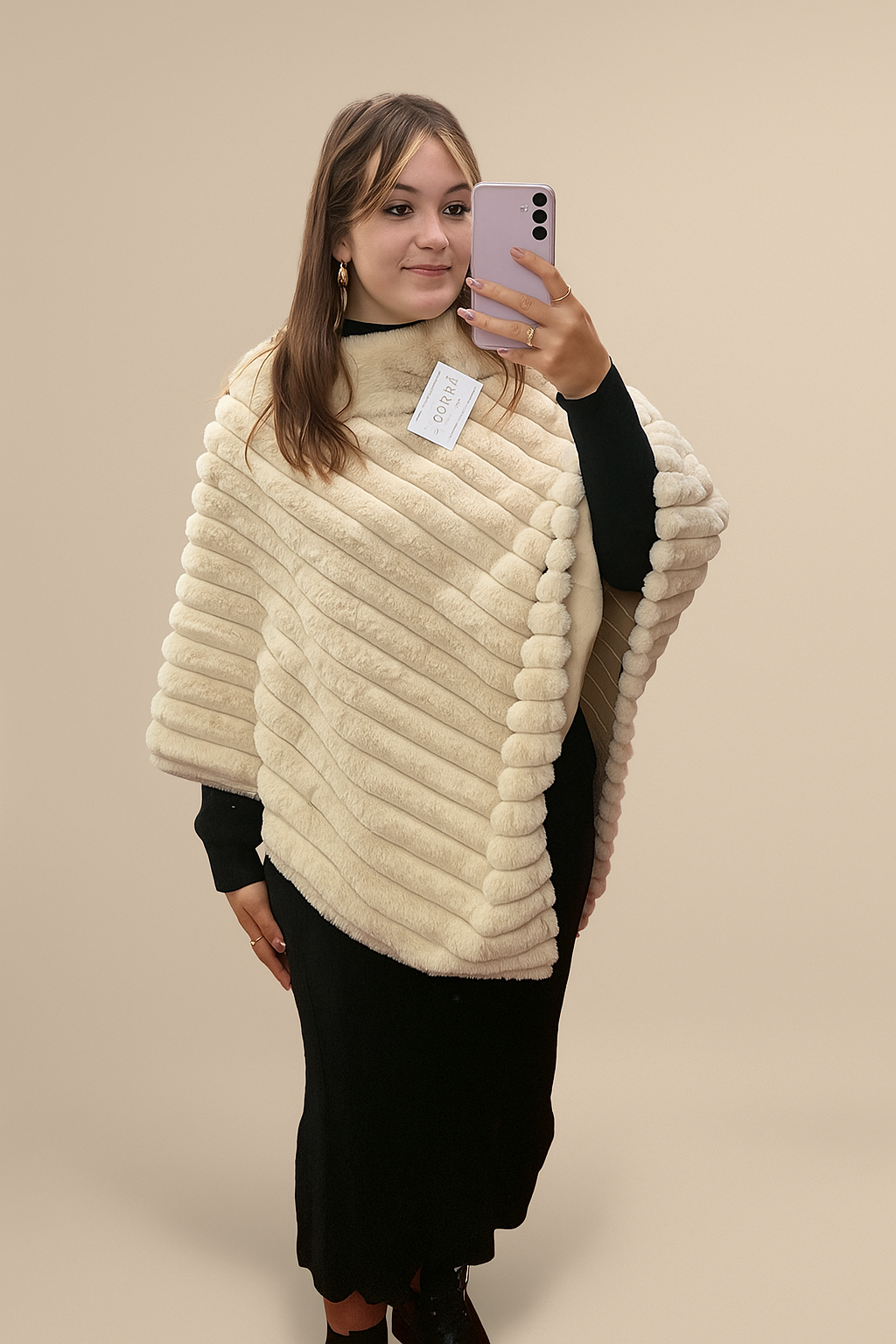 Poncho Karla Creme