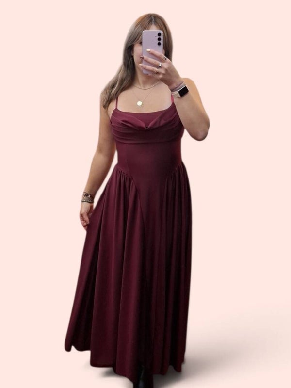 Elegante Satijnen Maxi-Jurk