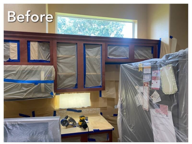 Cabinet Refinishing Before 