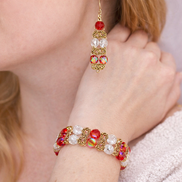 💜 Rood, wit & goud – warme feestelijke set