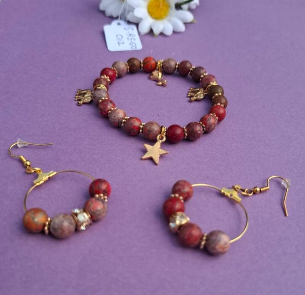 Armband en oorbellen. S-RS-GO-012