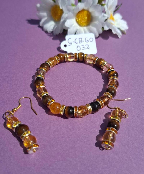 Armband en oorbellen. S-CB-GO-032