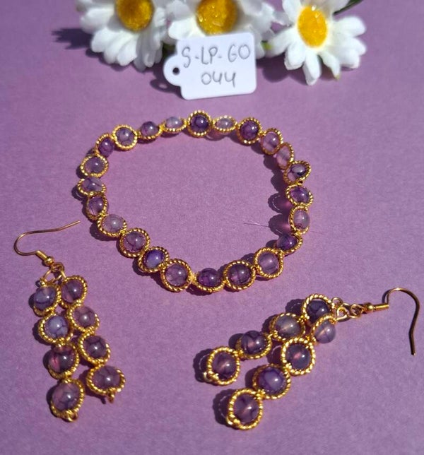 Armband en oorbellen. S-LP-GO-044