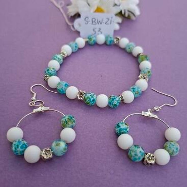 Armband en oorbellen. S-BW-ZI-53