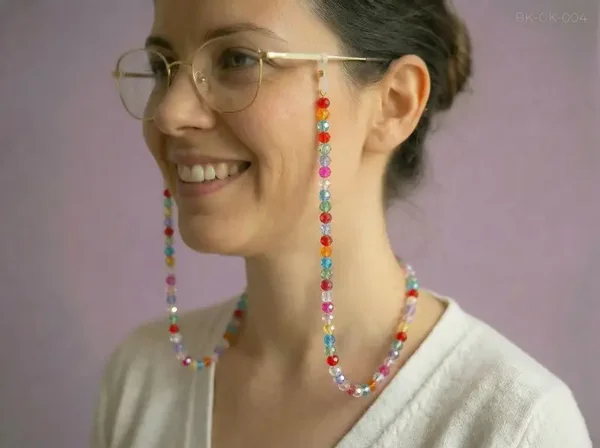 💜 Brillenkoord – kleurrijke kralen – vrolijk & speels