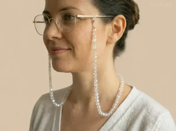 Brillenkoord transparant met subtiele schittering