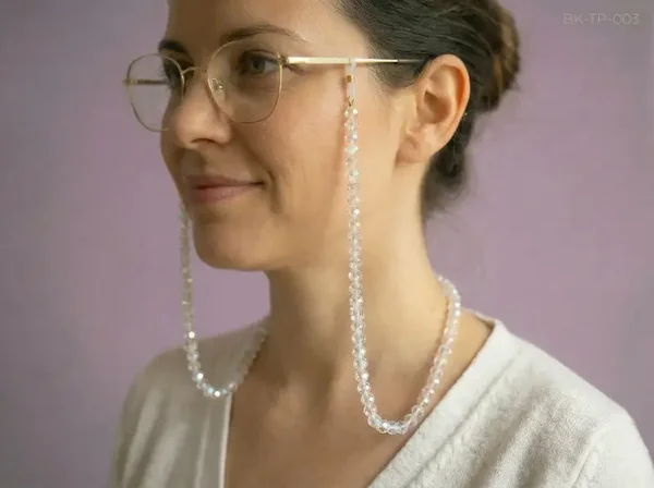 💜 Brillenkoord – transparant met subtiele glans – fris & modern
