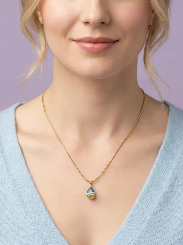 Crystal Hanger Pruimenbloesem – Druppelvorm – Gekleurd Crystal – Goudkleurige Kap – Ketting Hanger