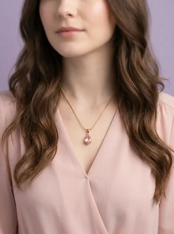 Crystal Hanger Pruimenbloesem – Druppelvorm – Gekleurd Crystal – Goudkleurige Kap – Ketting Hanger