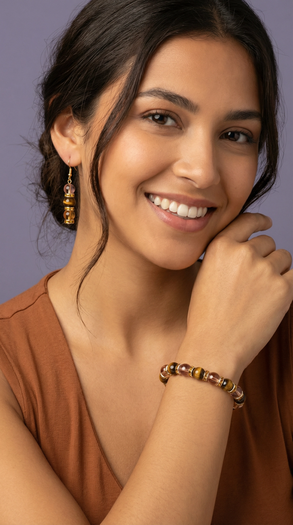 💜 Bruin & goud – warme elegante set