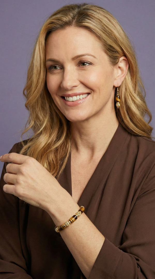 💜 Bruin & goud – natuurlijke luxe set