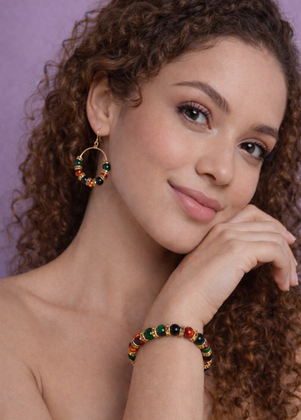 💜 Groen, oranje & goud – kleurrijke statement set