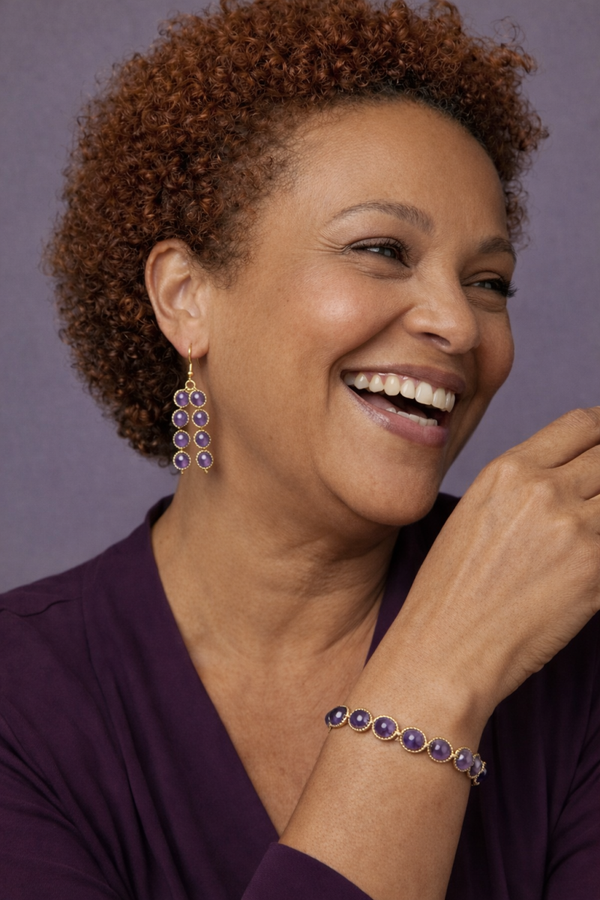 💜 Lila & goud – verfijnde elegante set