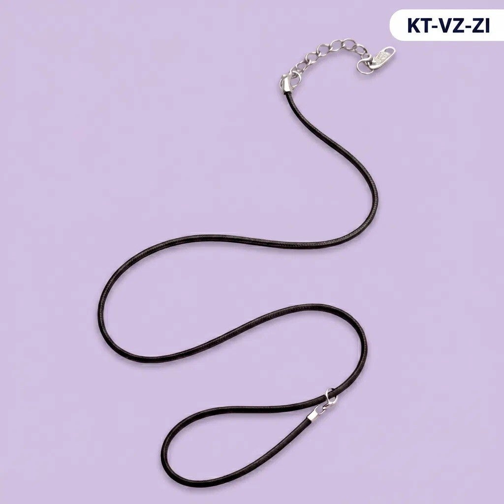 💜 Veterketting – zwart met zilverkleurige verlengketting