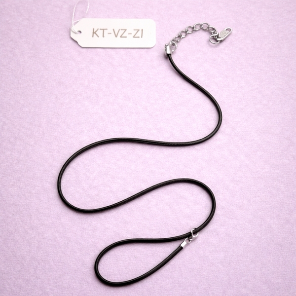 Veter Ketting – Zwart – Met zilverkkleurige verlengketting – Ketting voor Hangers