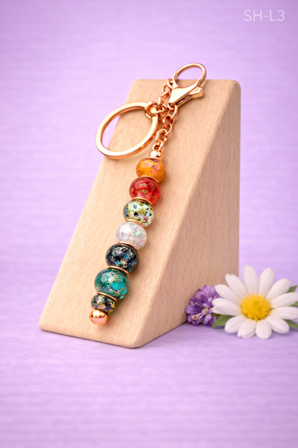 💜 Sleutelhanger – kralenmix met speckle effect
